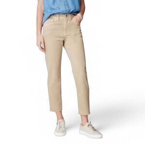 J Jill High Rise‎ Straight Leg Cream Jeans Size 10 Petite Frayed Hem